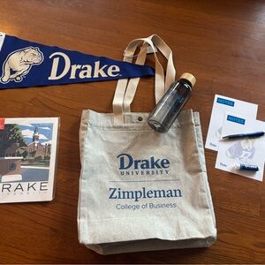 New, Sustainable Drake University Pennant and Tote Bundle with Free Print